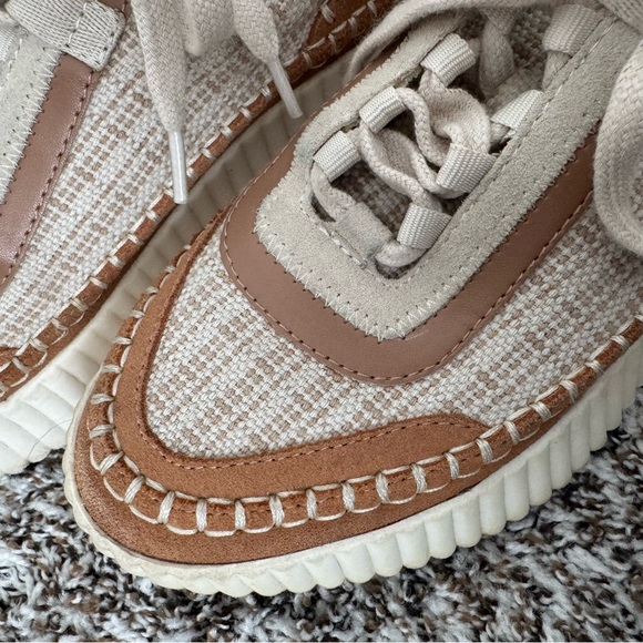 Dolce Vita Platform Sneakers Size 7.5 Beige Canvas Tan Suede Casual shoes - Picture 10 of 10